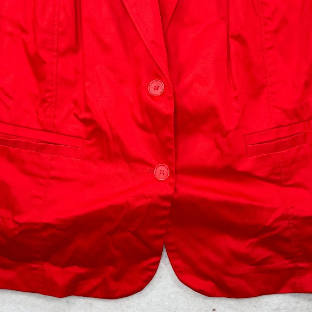 Lane Bryant Blazer Women Plus 28 Red Cotton Stretch Office Workwear Professional